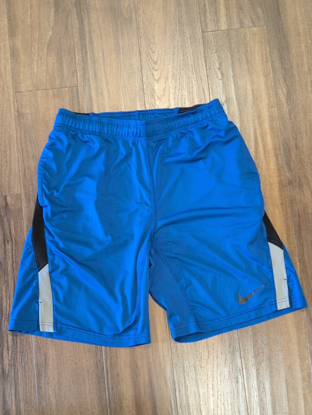 Nike Dri Fit Men's Bright Blue Athletic Shorts with Gray Accent